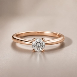Bague Solitaire Or Rose